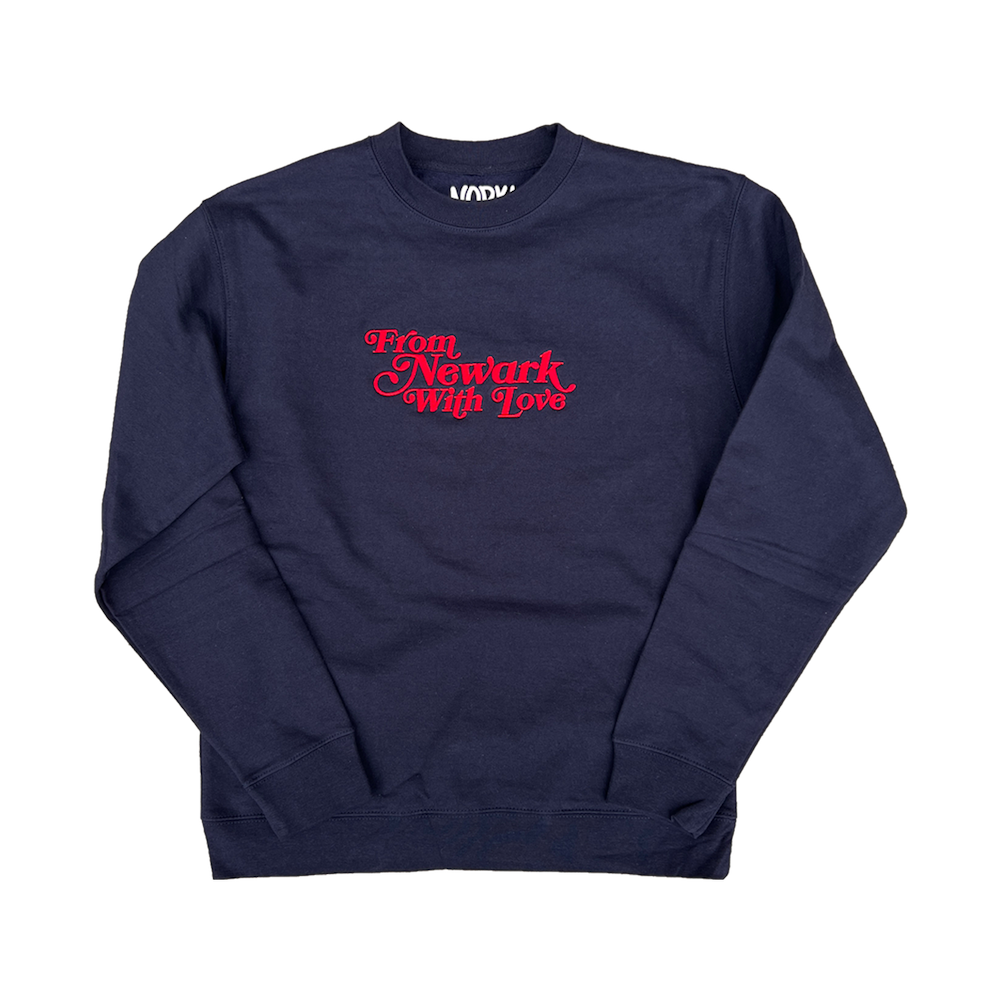 From Newark With Love Embroidered Sweatshirt (Navy Blue)