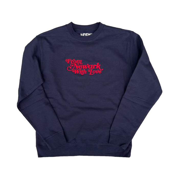 From Newark With Love Embroidered Sweatshirt (Navy Blue)